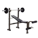strength conditioning workout Weight bench with barbell on a white background