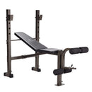 strength conditioning workout Weight bench with adjustable arms on a white background