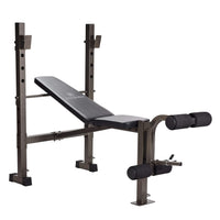 strength conditioning workout Weight bench with adjustable arms on a white background