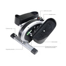Exerciser with labeled features on a white background
