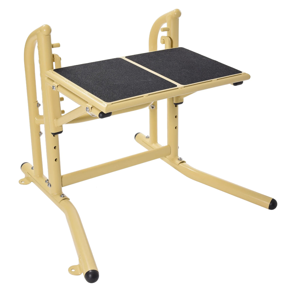 Beige and black outdoor training equipment on a white background