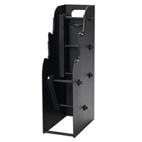 Black storage kit for weights on a white background