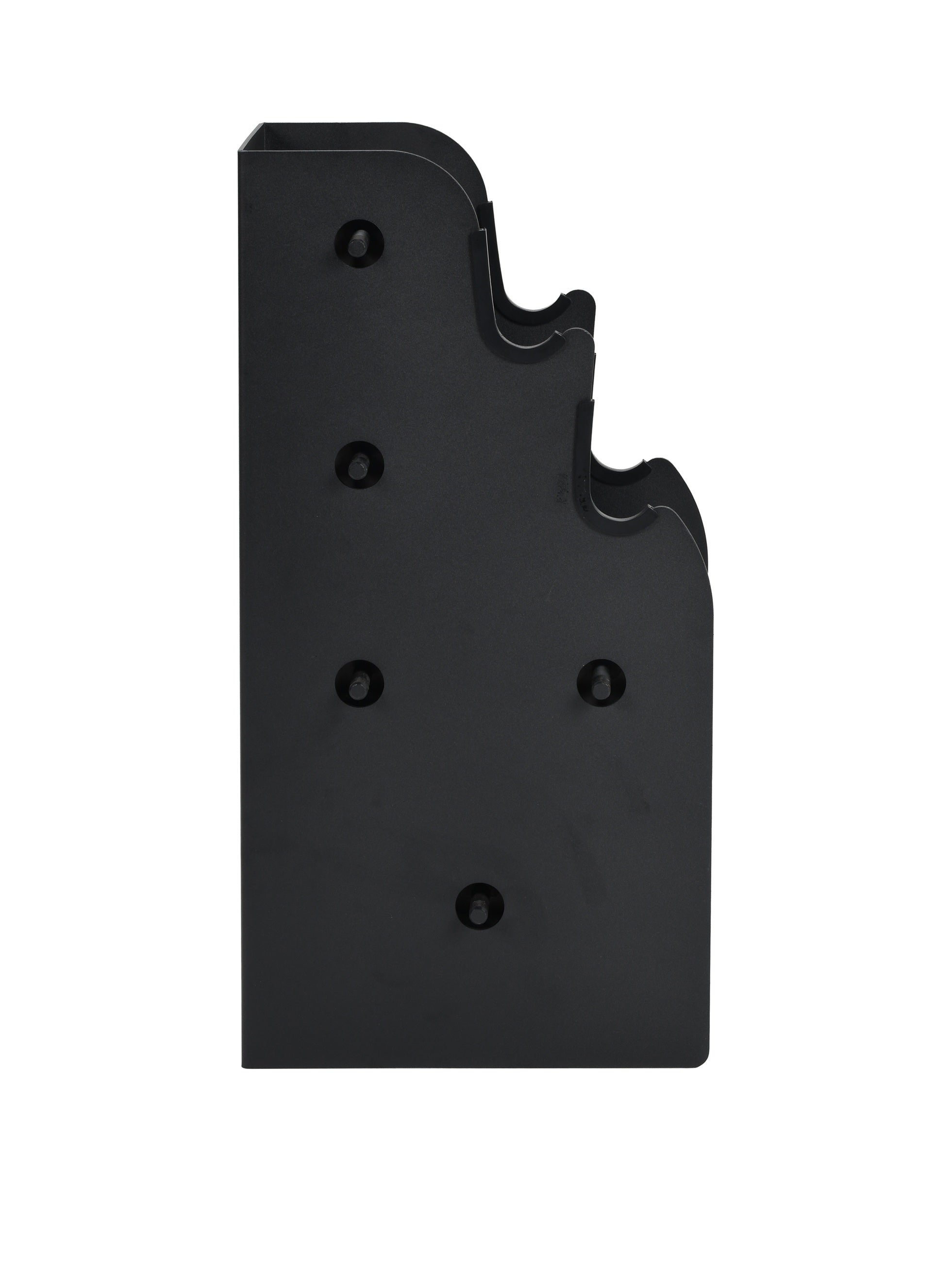 Black storage kit for weights on a white background