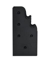 Black storage kit for weights on a white background