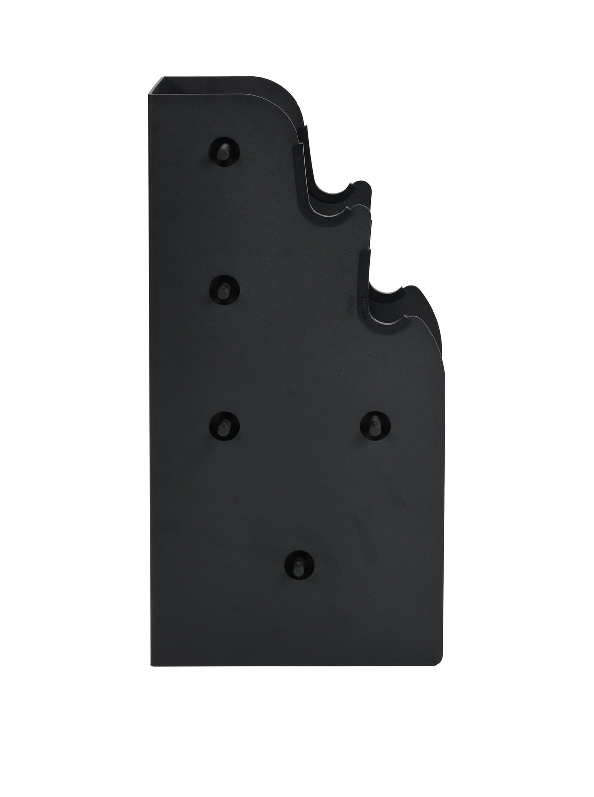 Black storage kit for weights on a white background