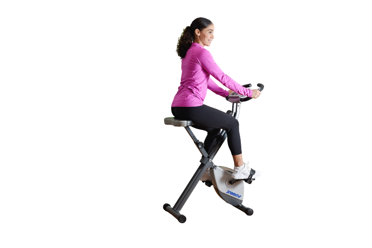 collapsible stationary bicycle Pleny 5 IN 1 Foldable Exercise Bike, Bikes for Home 6.6 LBS Magnetic Flywheel, 330LB Weight Capacity Back Support Cushion Indoor Workout Cycling Bike for Home Gym : Sports & Outdoors Perfect for Upright Folding Exercise Bike Foldable Stationary