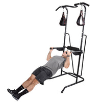 Person using a home gym Stamina Power Tower 1698 on a white background