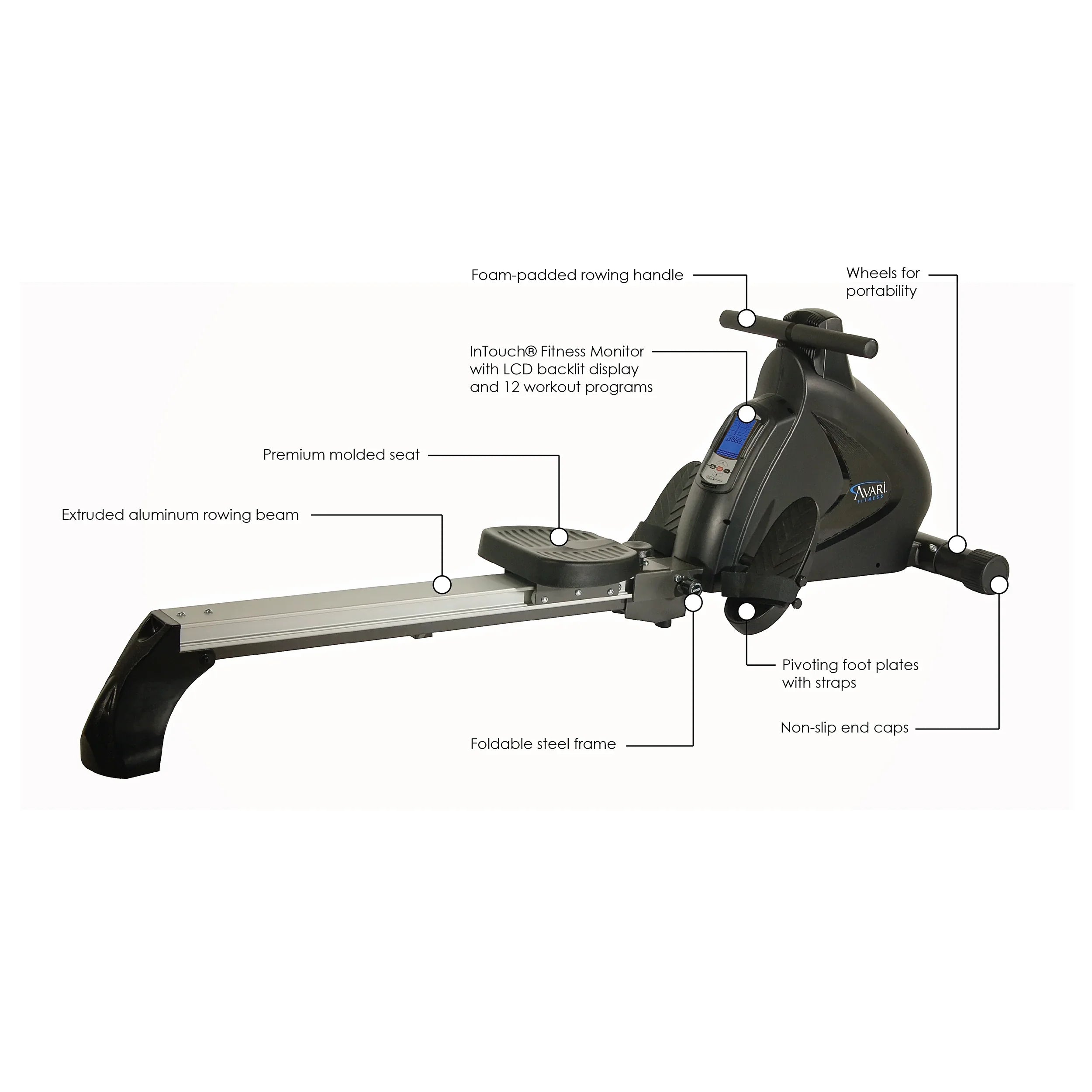 Avari® Programmable Magnetic Rower - Stamina Products