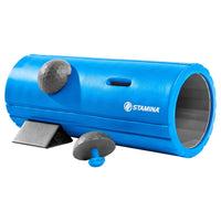 Blue stamina product for back relief with a white background