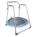Trampoline with safety net stand on a white background