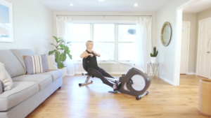 Woman on Total Body Rowing and Cycling Workout