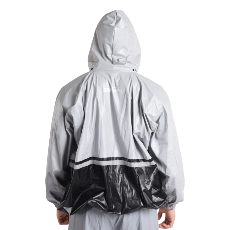 Stamina Sauna Suit back view hooded on.