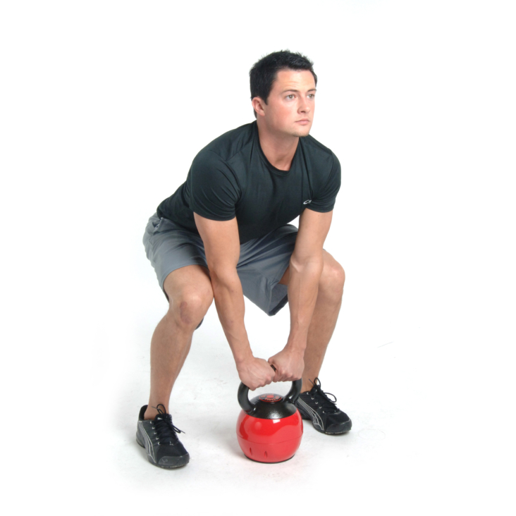 Man performing exercise on Stamina Kettle Bell