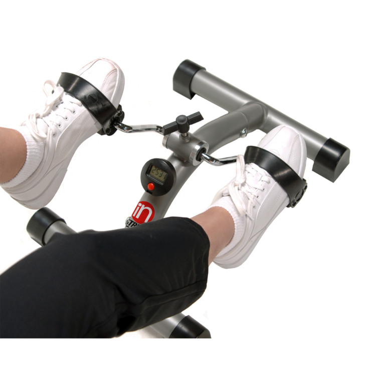 Cycling on Stamina InStride Folding Cycle portable home and office exercise equipment