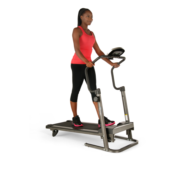 Woman workout on Avari Adjustable Height Treadmill