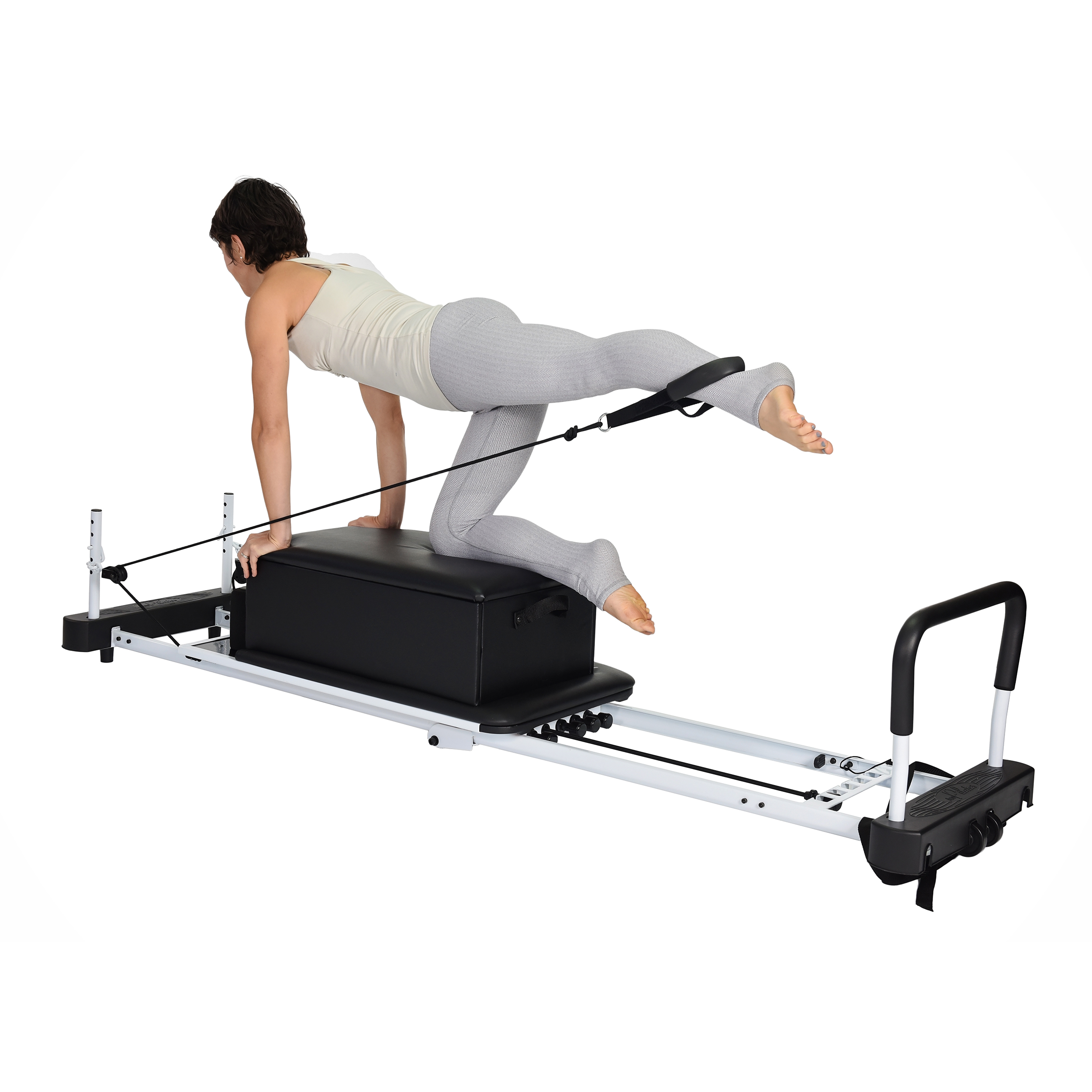 AeroPilates Pilates Exercise BOX and POLE Reformer Accessory + Strap  Workout DVD