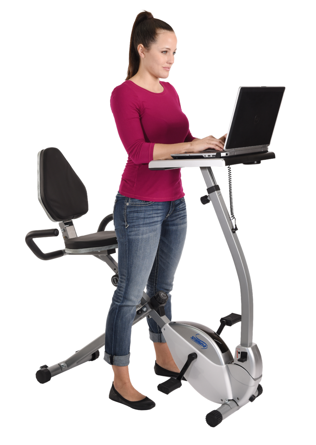 Recumbent Bike Workstation and Standing Desk Stamina Products