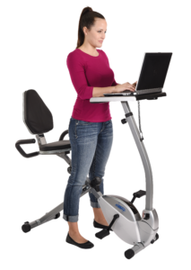 15-0321 Recumbent Exercise Bike Workstation and Standing Desk small home gyms equipment