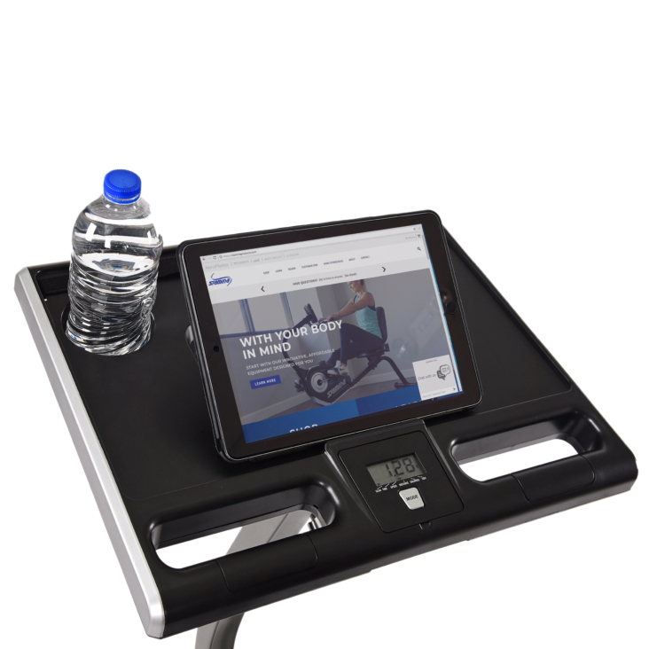 Wirk Ride Exercise Bike Adjustable prop for tablet or book.