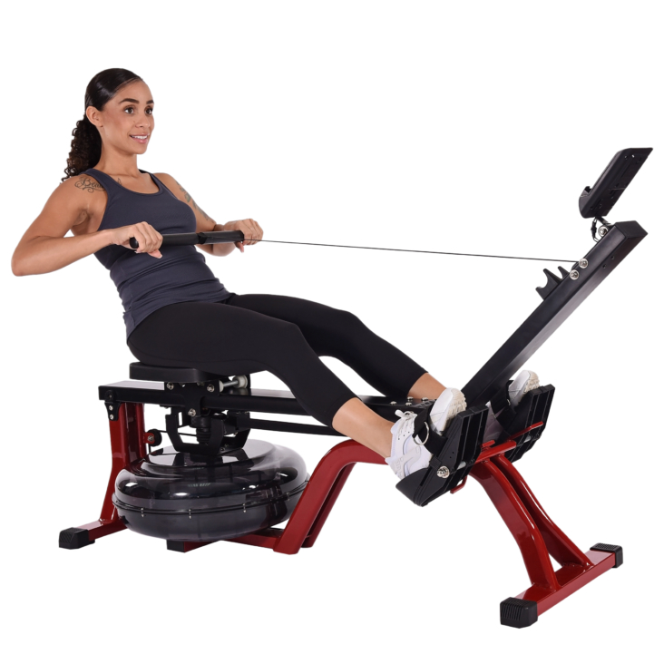 Woman performing exercise on Stamina X Water Rower.