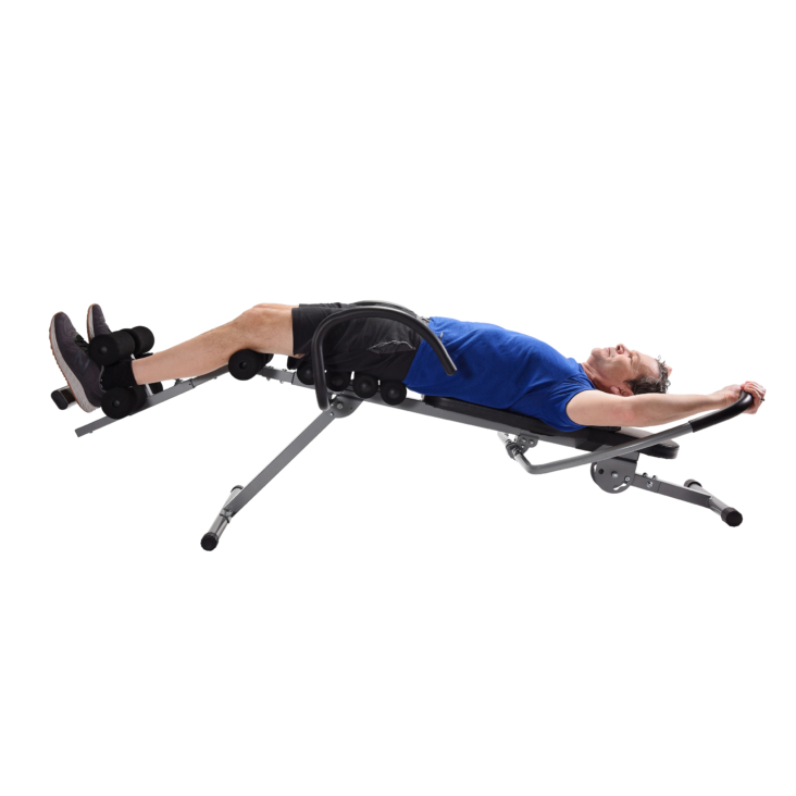 Man workout his legs while lying on Stamina Active Aging EasyDecompress