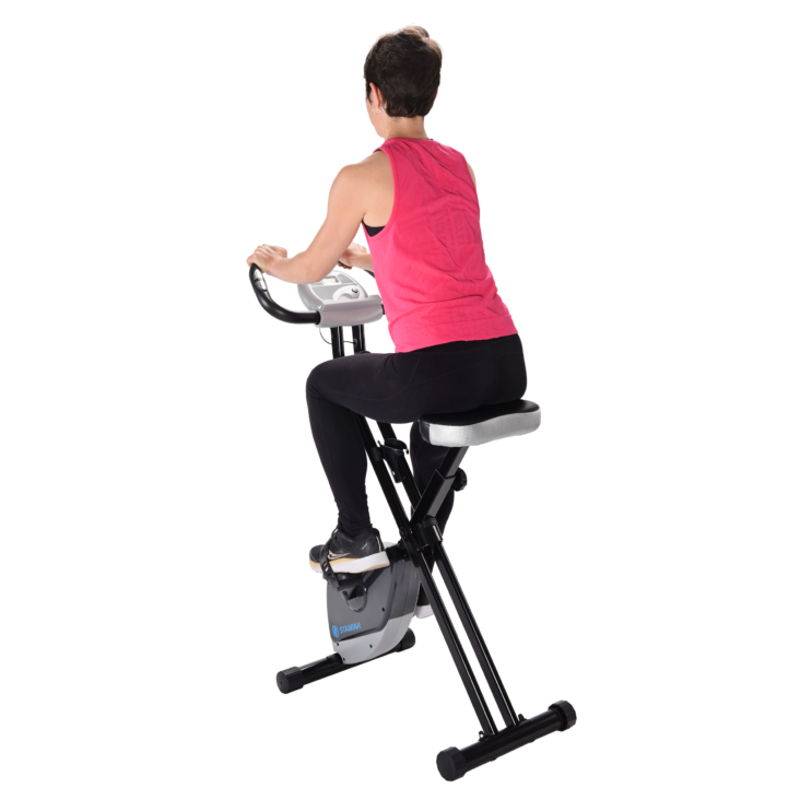Woman workout on Stamina Exercise Bike 182 back view