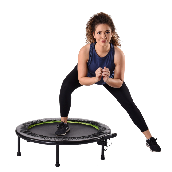 Woman performing exercise on Stamina Fitness Trampoline